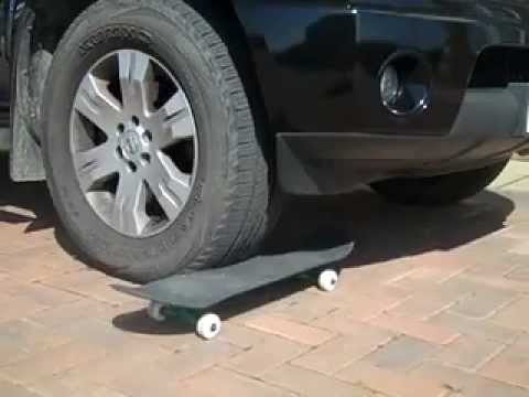 Carbon Fiber skateboard deck strength test, Carbon Decks (tm)