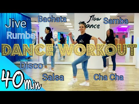 40 MIN SLOW PACE BEGINNER DANCE WORKOUT – Disco Funk, Bachata, Salsa, Cha Cha, Rumba, Samba, Jive