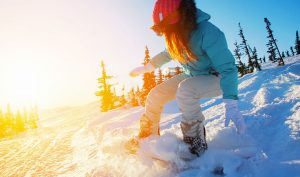 woman snowboarding