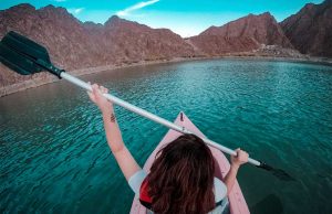 woman in kayak