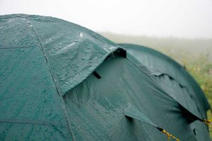 tent with raindrops