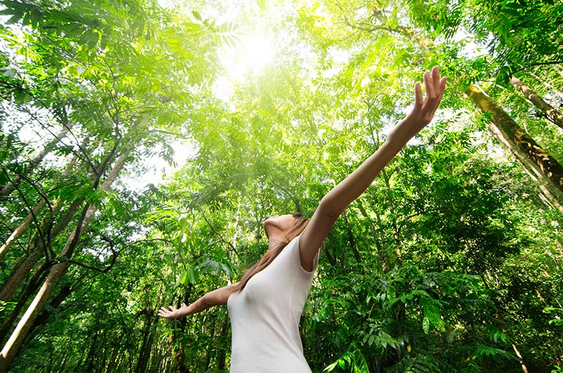 woman in the forest