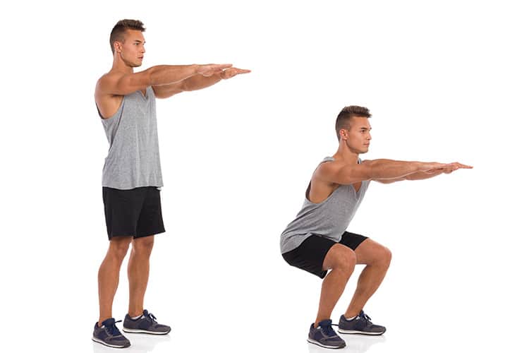 guy showing proper squats form