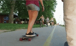 skateboard in bike lane