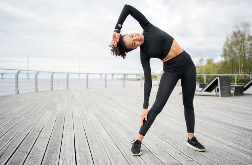 woman doing stretching