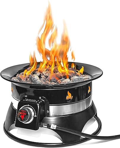 Cook Your Meals Over The Best Portable Propane Fire Pit For Camping (2024) 3 Outland Firebowl 870 Premium Outdoor Portable Propane Gas Fire Pit with Cover & Carry Kit, 19-Inch Diameter 58,000 BTU Auto-Ignition