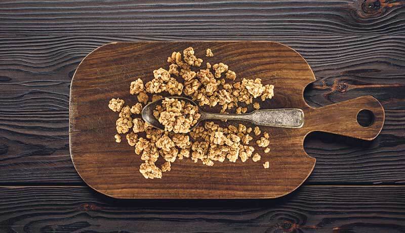 9 Of The Best Snacks For Camping 4 crunch granola on cutting board