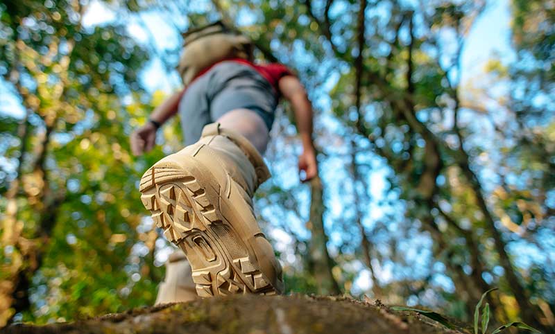 Getting Started With Hiking (Beginners Hiking Guide) 1 low shot of person hiking in woods