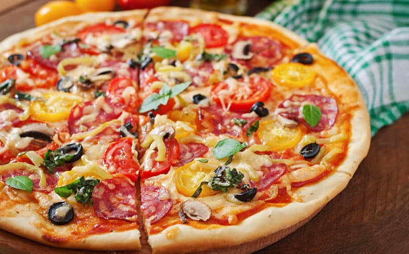 How Much Protein Does Pizza Have? 1 pizza with salami