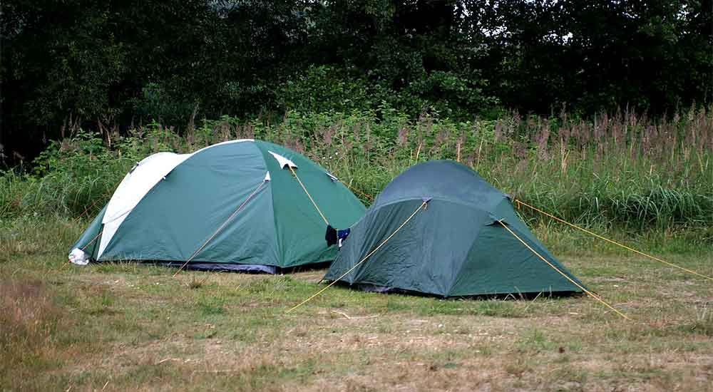 two tents in a field