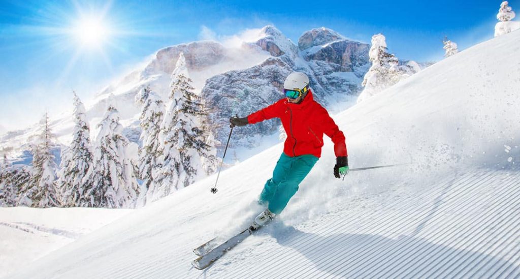 Buying The Best Ski or Snowboard Helmet For Beginners (2022) 1 skiing with helmet