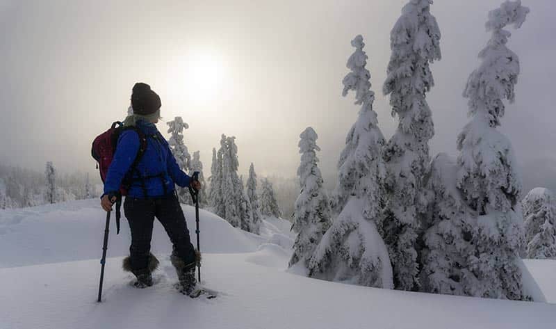 Can You Snowshoe Anywhere? 1 woman snowshoeing